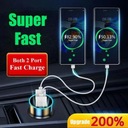 240W CAR CHARGER FAST CHARGING 2 USB PORTS ADAPTADOR PARA IPHONE SAMSUNG XIAOM 