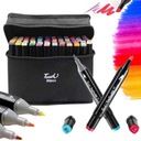 ДВУСТОРОННИЕ АЛКОГОЛЬНЫЕ МАРКЕРЫ, ЦВЕТНЫЕ ТРИПСЫ, МАРКЕРЫ, 80 ШТ. + СУМКА