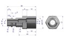 RM Spojka nátrubok pre pneumatické náradie závit 3/8 kužeľový PT Varyńsk Kód výrobcu WMU38PT