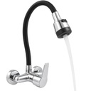 Настенная кухонная батарея гибкая подвижная носика с гибкой хромированным черным