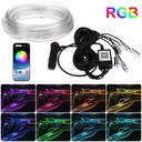 CABLE DE FIBRA ÓPTICA EL WIRE DIODO LUMINOSO LED RGB AMBIENT CONTROL REMOTO 6M 