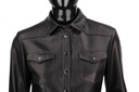 Čierna dámska kožená košeľa DORJAN ALC450 XS Rukáv dlhý rukáv