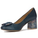 Maciejka Женские кожаные туфли 3356A-19 темно-синие цветы размер 38