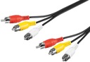 УДЛИНИТЕЛЬНЫЙ КАБЕЛЬ 3 X CINCH RCA АУДИО ВИДЕО 2М