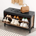 Обувной шкаф в стиле лофт с сиденьем