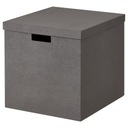 IKEA GJATTA pojemnik z pokrywką, aksamit szary, 32x35x32 cm, wkład kallax