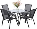 КОМПЛЕКТ САДОВОЙ МЕБЕЛИ ДЛЯ ТЕРРАСЫ 4 СТУЛА + КВАДРАТНЫЙ СТОЛ
