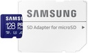 Samsung | MicroSD karta s SD adaptérom | PRO Plus | 128 GB | Pamäť microSDXC Rýchlostná trieda U3 V30 A2