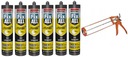 6x КЛЕЙ-ГЕРМЕТИК SOUDAL FIX ALL FIXALL TURBO + СКРЕЗКА