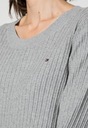 Sweter szary z teksturą Tommy Hilfiger r. XL Rodzaj wkładane przez głowę