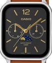 Strieborné obdĺžnikové hodinky Casio Classic s hnedým remienkom MTP-M305L-1A Tvar puzdra okrúhly