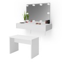 TOALETKA WISZĄCA Z LED I ŁAWKĄ BIEL VICCO ALESSIA