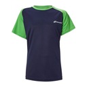 KOSZULKA BABOLAT PLAY CREW NECK TEE BOY PEACOAT/POISON GREEN 140