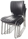 Штабелируемый конференц-стул RAPID, эко-кожа Halmar, черный / до 100 кг