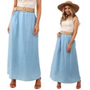 ЮБКА ЖЕНСКАЯ ДЛИННАЯ ЮБКА МАКСИ, ДЖИНСЫ ЖЕНСКИЕ, МОДНЫЙ РЕМЕНЬ, СИНИЙ