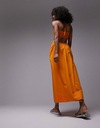 Topshop Pomarańczowa popelinowa sukienka midi z dekoltem halter XS Marka Topshop