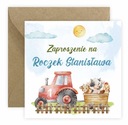 ZAPROSZENIA NA ROCZEK + IMIĘ + KOPERTA EKO traktor