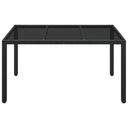 vidaXL Záhradný stôl so sklenenou doskou, čierny, 150x90x75cm PE ratan EAN (GTIN) 8720845679613