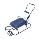 ДЕТСКИЕ САНКИ СО СПИНКОЙ И СПАЛЬНИКОМ, МЕТАЛЛ, ПУШЕР, ПОЛЬСКОЕ КАЧЕСТВО