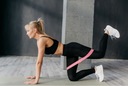 GUMA DO ĆWICZEŃ MINI BAND FITNESS TAŚMY TUBING Kolor dominujący róże i fiolety