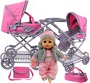 КОЛЯСКА ДЛЯ КУКОЛ 3в1, ПЕРЕНОСКА, СУМКА, КОРЗИНА ДЛЯ БЕЛЬЯ