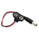 Konektor adapter baterii 9V wtyk DC 2.1x5.5 zatrzask 6F22 15cm do Arduino
