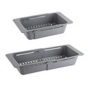 KOSZYK SKŁADANY SZARY OCIEKARKA PLASTIKOWA DO ZLEWU UNIWERSALNY DURSZLAK