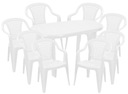 КОМПЛЕКТ STRONG WHITE 8+1 СТУЛЬЯ ПЛАСТИКОВЫЙ САДОВЫЙ СТОЛ