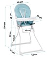 Jedálenská stolička Fando 7066 bielo-modrá Maximálna hmotnosť dieťaťa 15 kg