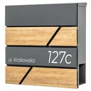 SKRZYNKA NA LISTY POCZTOWA Z ADRESEM NAPISEM NUMEREM DOMU IMITACJA DREWNA