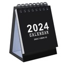 Мини-настольный календарь на 2024 год. Простой английский календарь-книжка с наклейками на каждый день.