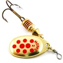 Золотая блесна Mepps AGLIA с красными точками № 2.