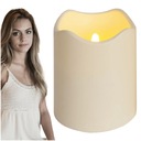 БЕЖЕВАЯ светодиодная настольная свеча, уличная свеча ТАЙМЕР, на батарейках IP44