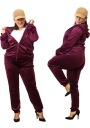ЖЕНСКИЙ ВЕЛЮРОВЫЙ СПОРТИВНЫЙ КОМПЛЕКТ СВИТШОТ С КАПЮШОНОМ, РАЗМЕР ПЛЮС XXL