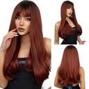 Длинный рыжий парик с челкой, естественный эффект