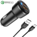 TRAGALUZ DISPOSITIVO DE CARGA 2USB QUICK CHARGE 3.0 QC3.0 18W + CABLE TIPO TIPO C USB-C 