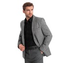 Мужская повседневная куртка с декоративной булавкой, серый меланж V1 OM-BLZB-0120 XXL