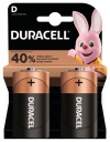 2 ЩЕЛОЧНЫЕ БАТАРЕИ LR20 D DURACELL BASIC