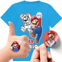 НАБОР 3В1 ДЕТСКАЯ ФУТБОЛКА ТАТУ НАКЛЕЙКИ SUPER MARIO BROS 152 КАЧЕСТВО