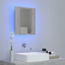 vidaXL Kúpeľňová skrinka so zrkadlom a LED, sivý dub sonoma 40x12x45 cm Šírka nábytku 1 cm
