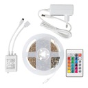 СВЕТОДНАЯ ЛЕНТА 5м RGB ЦВЕТНАЯ + ПУЛЬТ ДИСТАНЦИОННОГО УПРАВЛЕНИЯ 16 цветов, мощность 24Вт, 4 РЕЖИМА