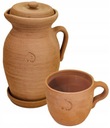 Средний глиняный кувшин 4л + чашка 700мл