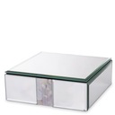 SZKLANA SZKATUŁKA PERŁOWA NA BIŻUTERIĘ KASETKA GLAMOUR SREBRNA