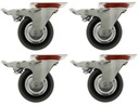 НАБОР ИЗ 4 КОЛЕС ПОВОРОТНЫЕ КОЛЕСА ТОРМОЗНЫЕ 75 ММ 200 КГ