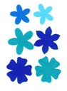 Цветы из фетра синего цвета, 60 шт.