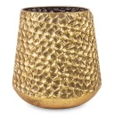 КРЫШКА ДЛЯ ЦВЕТОЧНОГО ВАЗОНА ЗОЛОТАЯ МЕТАЛЛИЧЕСКАЯ 23x21см С ДЕКОРАЦИЕЙ