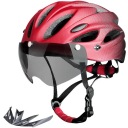 ВЕЛОСИПЕДНЫЙ ШЛЕМ Регулируемый M L XL для мужского и женского велосипеда со СТЕКЛО + СВЕТОДИОДНАЯ ЛАМПА