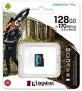 KINGSTON 128GB micro SD XC C10 UHS-3 V30 A2 170MBs Dołączony adapter nie