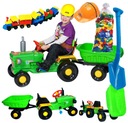 ПЕДАЛЬНЫЙ ТРАКТОР С ПРИЦЕПОМ + ШЛЕМ + блоки 50 шт.
