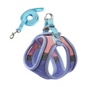 Cat Harness Postroj a vodítko pre mačky S Blue and Pink